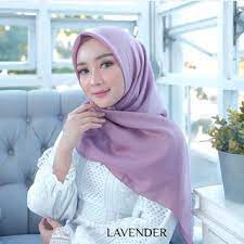 Kerudung Bella Polycotton Hijab Segi empat Lavender Murah Bahan nyaman Bella segiempat