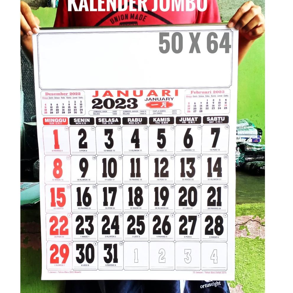 

(I-H9H)(✓) Kalender Dinding /Kalender Jumbo/Kaender 2023 UK.50cm X 64Cm Promo TS amanah