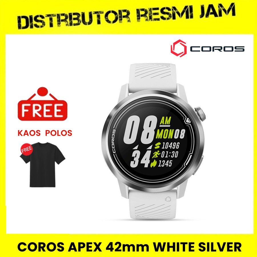 Jam Tangan Smartwatch COROS Apex 42mm White Silver