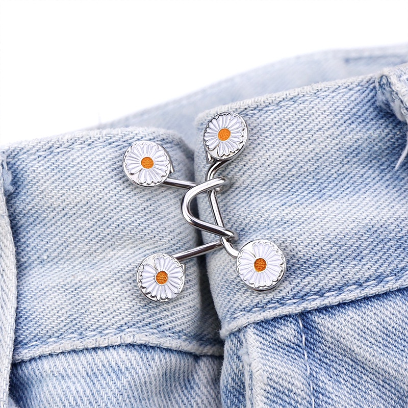 [Harga Grosir] Pola Daisy Pinggang Tak Terlihat Artefak Adjustable Jeans Kancing Jahitan Bebas Pinggang Pakaian Bebas Paku Yang Dapat Dilepas Celana Alat Jahit