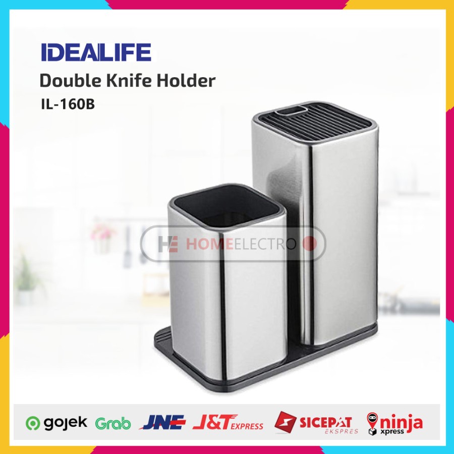 IDEALIFE IL-160B Double Knife Holder - Tempat Pisau Dapur Ganda