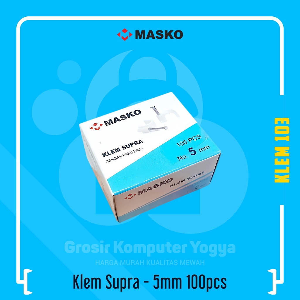 

Masko Klem Supra 5mm 100Pcs Klem Kabel Paku Beton