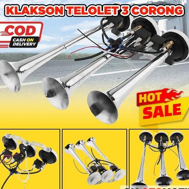 STOCK TERBATAS KLAKSON TELOLET 3 CORONG TEROMPET MODUL 6 TOMBOL 24 DG465GREG