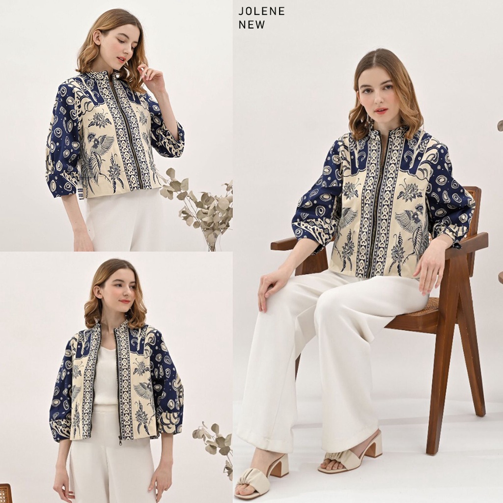 Evercloth Jolene Jaket Wanita Batik Jacket Wanita Outer Rompi Wanita Luaran Couple Modern