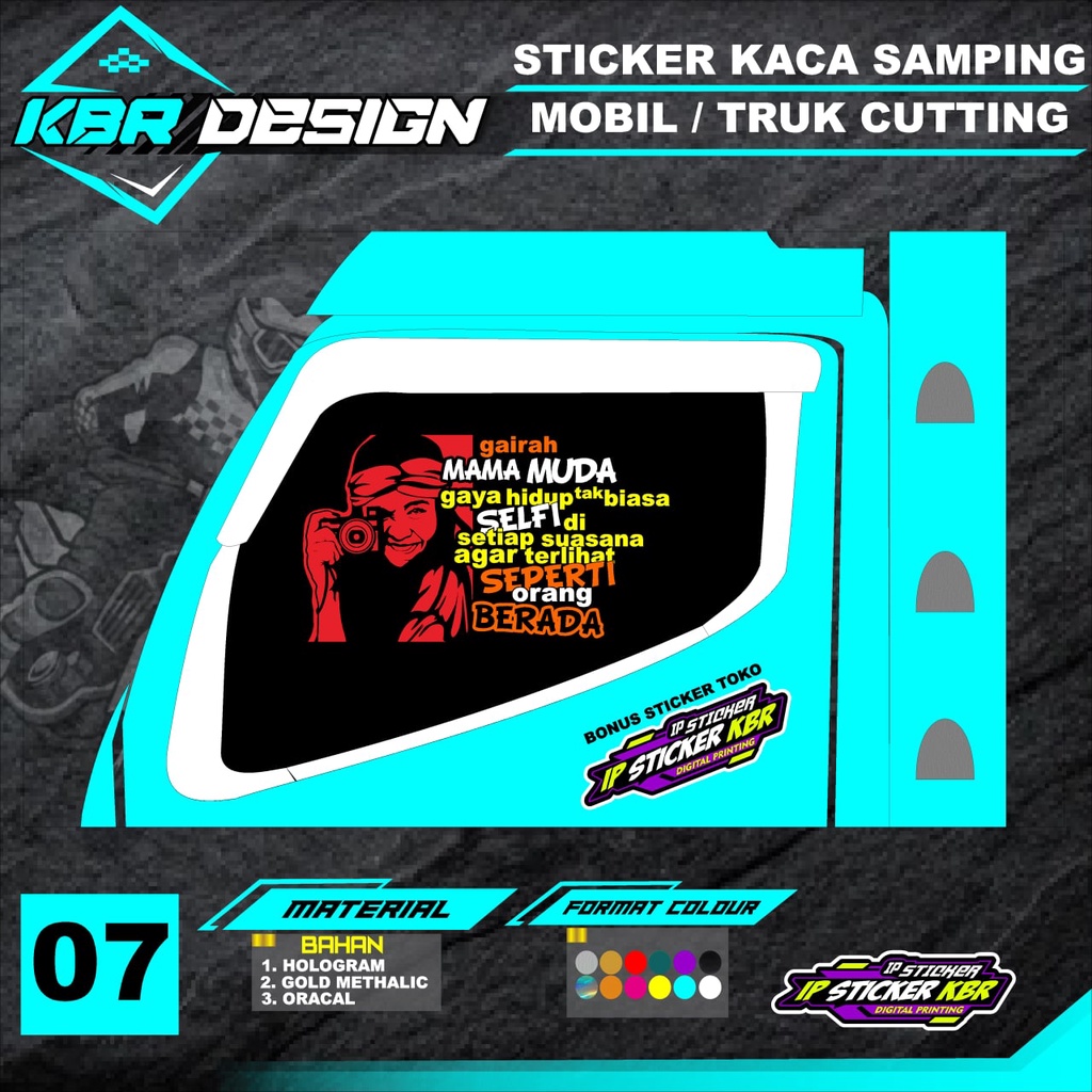 STIKER CUTTING KACA TRUCK/ MOBIL (COD) STIKER CUTTING KACA TRUCK VARIASI TERBARU KBR DESIGN K-07