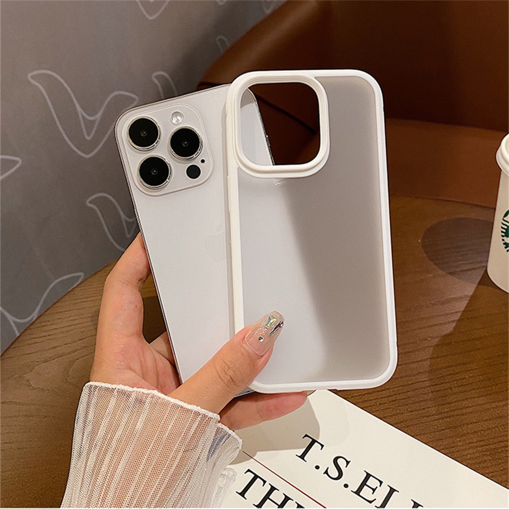 Premium Mewah matte Silikon Pelindung case iPhone 14 Pro Max Plus case iPhone 13 12 Pro Max Tertutup Penuh matte shock protection hard back cover