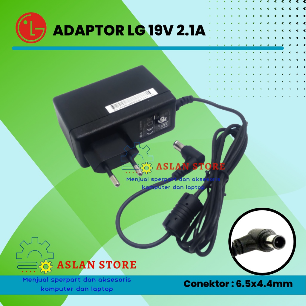 Charger casan Monitor LG TV LED LG Adaptor TV Monitor LG 19V-2.1A LED TV Monitor LG Colokan Jarum original