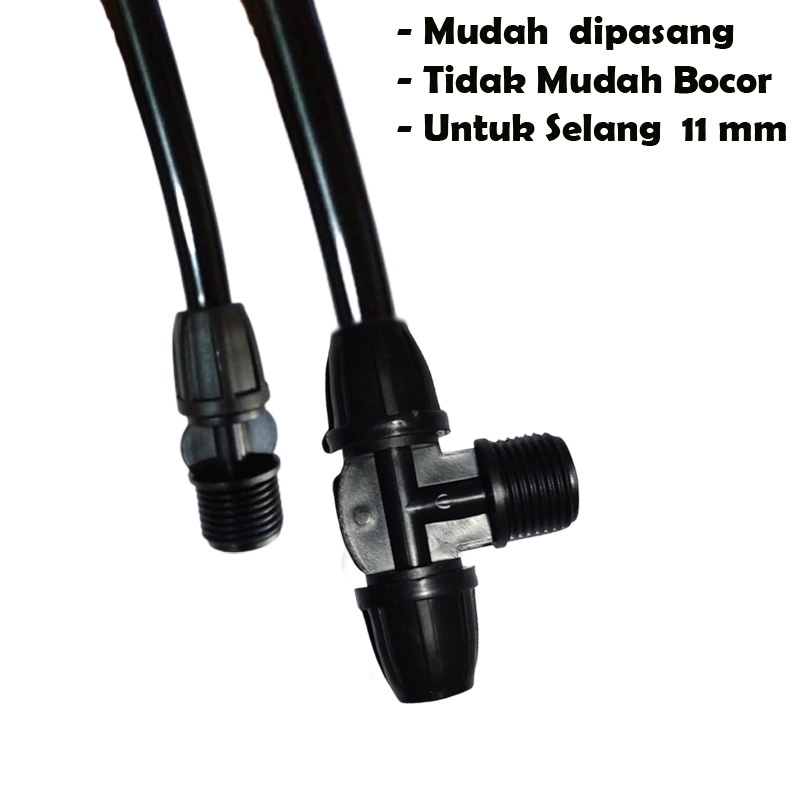 Konektor Sok Drat Luar 1/2 inch Sambungan Selang PE 11 mm Irigai Alat Kebun Taman Cod