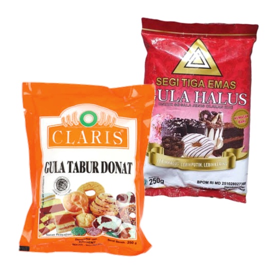 

Gula Halus Gula Donat 250gr claris/segitiga