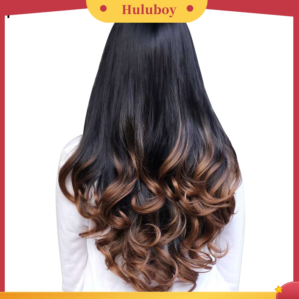 Wig Rambut Model Panjang Keriting Gelombang Warna Ombre Untuk Wanita