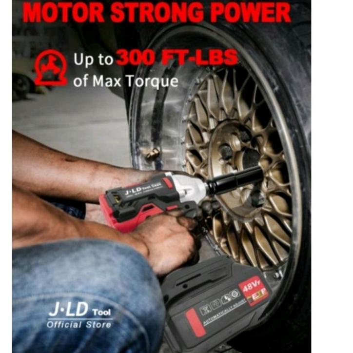 ⇋ Impact 48s ekonomis 88v 2 baterai cordless mesin pembuka baut ban bor set impak buka motor bkn mak