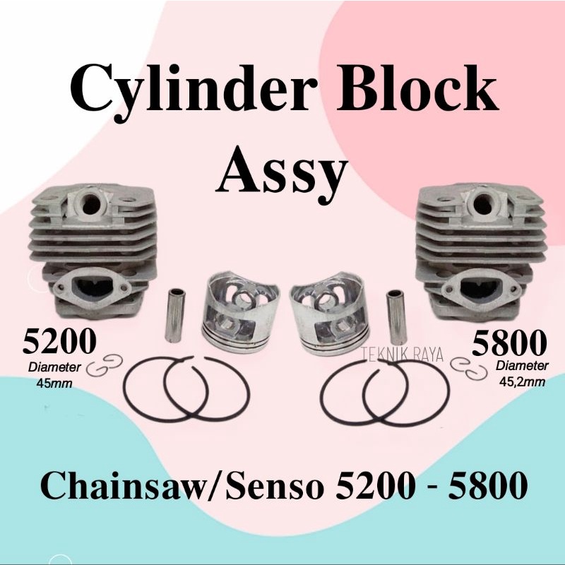 Silinder blok seher senso mini set / cylinder chainsaw 5200 5800
