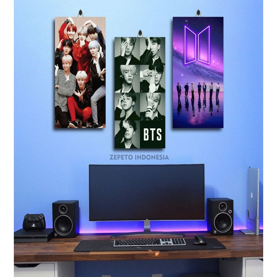 PAJANGAN RUANG GAMING SUGA BTS 15X30 NALB9/TEZH3/ DEKORASI DINDING JUMBO GAMBAR BTS / DEKORASI BINGK
