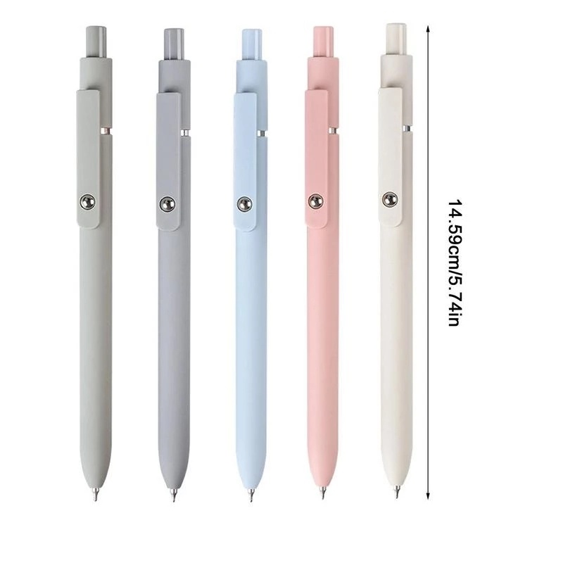 Simple Solid Colours Extra Fine Push-action Gel Pen/ Portable Refill Pena Ballpoint Dapat Diganti/ Kreatif Rolling Decompression Tulisan Pen Stationery