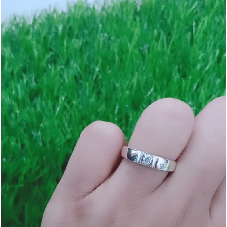 Cincin ring mp 1 wedding ring / cincin perak asli silver 925 lapis emas/ cincin fashion pria &amp; wanita terbaru