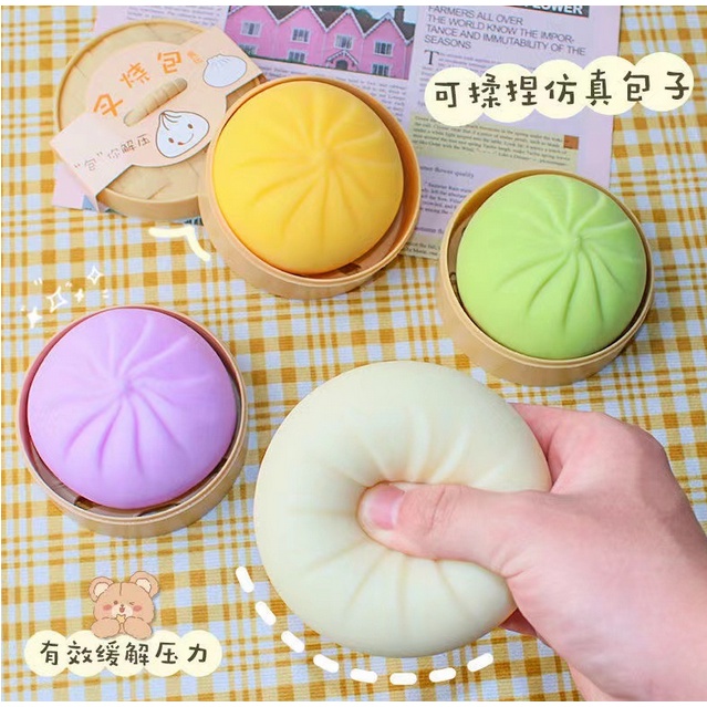 Mainan squishy stress ball pao Mainan bakpao palsu Dimsum bakpao mooncake hakau siomay mantau TN