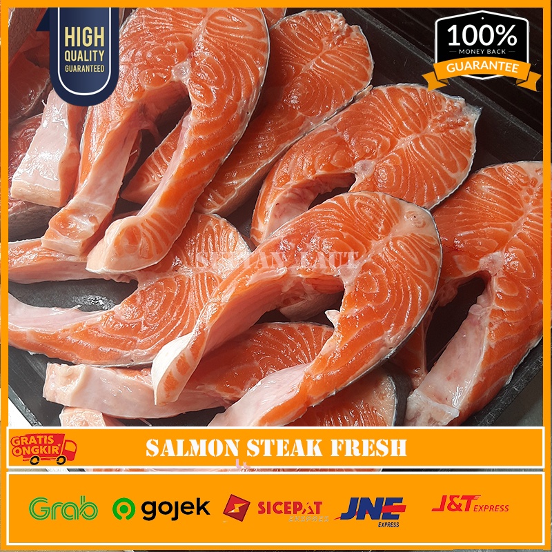

Ikan Salmon Steak Fresh CUT 250gr / Salmon Fillet Steak Segar PREMIUM