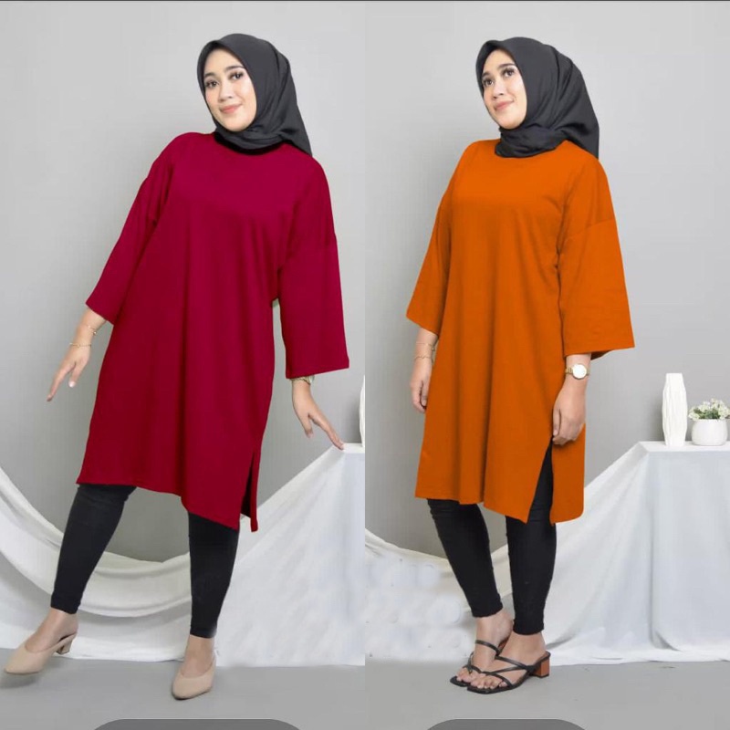 BEFAST - ZSO Tunik MELODY Oversize Polos / NEA TUNIC / Tunik Oversize / Atasan Wanita Lengan Panjang / Pakaian Santai Casual Wanita Remaja / Tunik Jumbo Polos / Fashon Kekinian Remaja Wanita Trendy