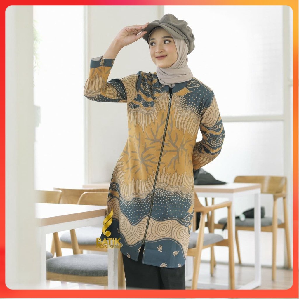 Batik Prabuseno - ROYANI Tunik Batik Wanita Lengan Panjang