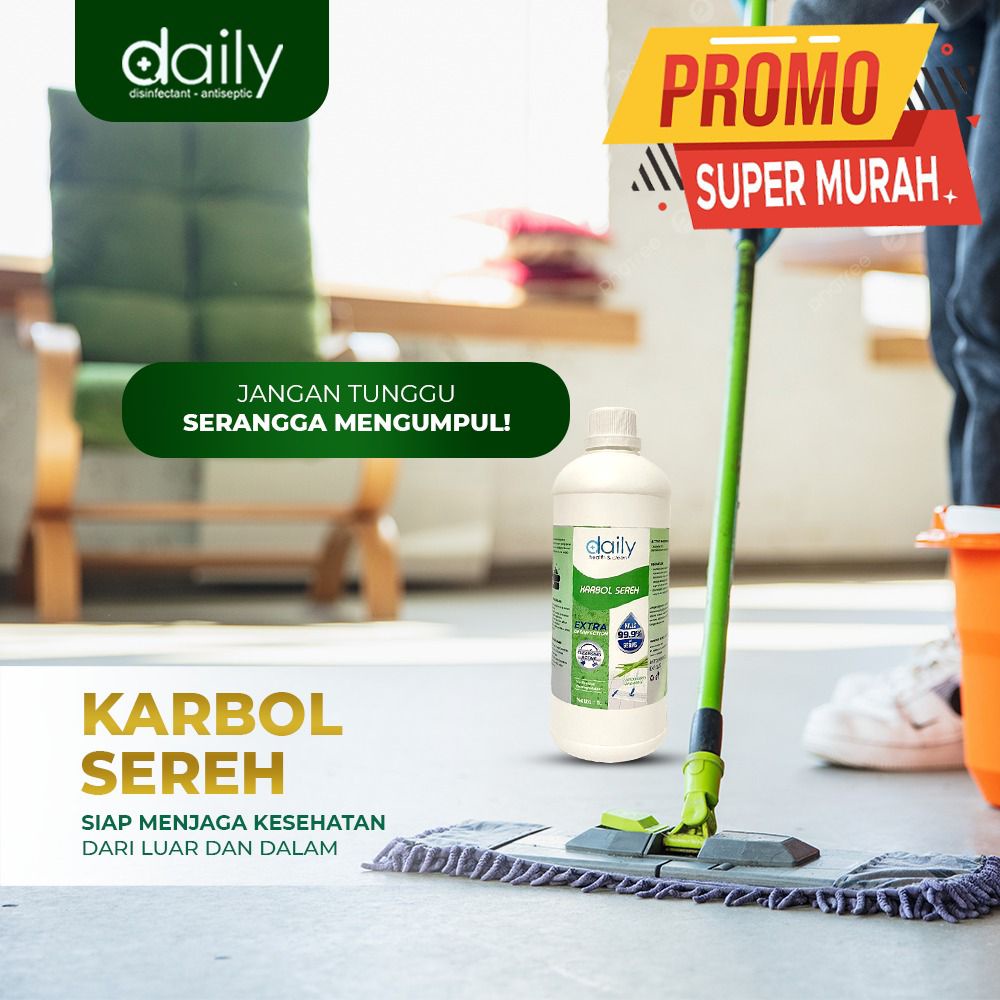 KARBOL DAILY KONSENTRAT 1 LITER ANTIBACTERIAL PREMIUM KARBOL ANTI NYAMUK &amp; SERANGGA