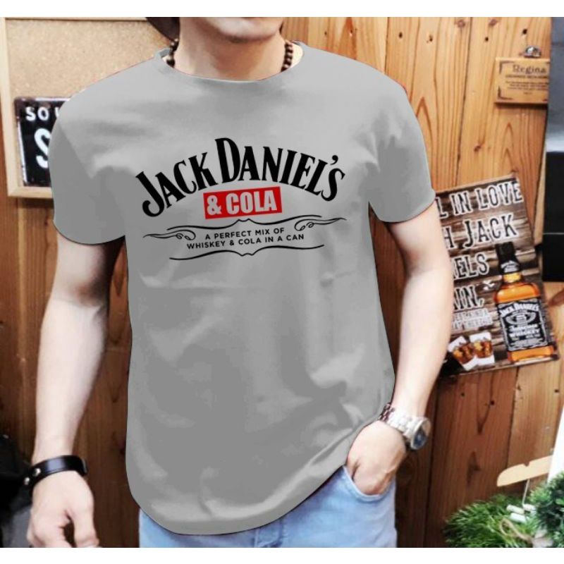 Kaos Distro Pria Jack and cola T shirt Cowok Kaos Oblong Baju Pria Dewasa Lengan Pendek