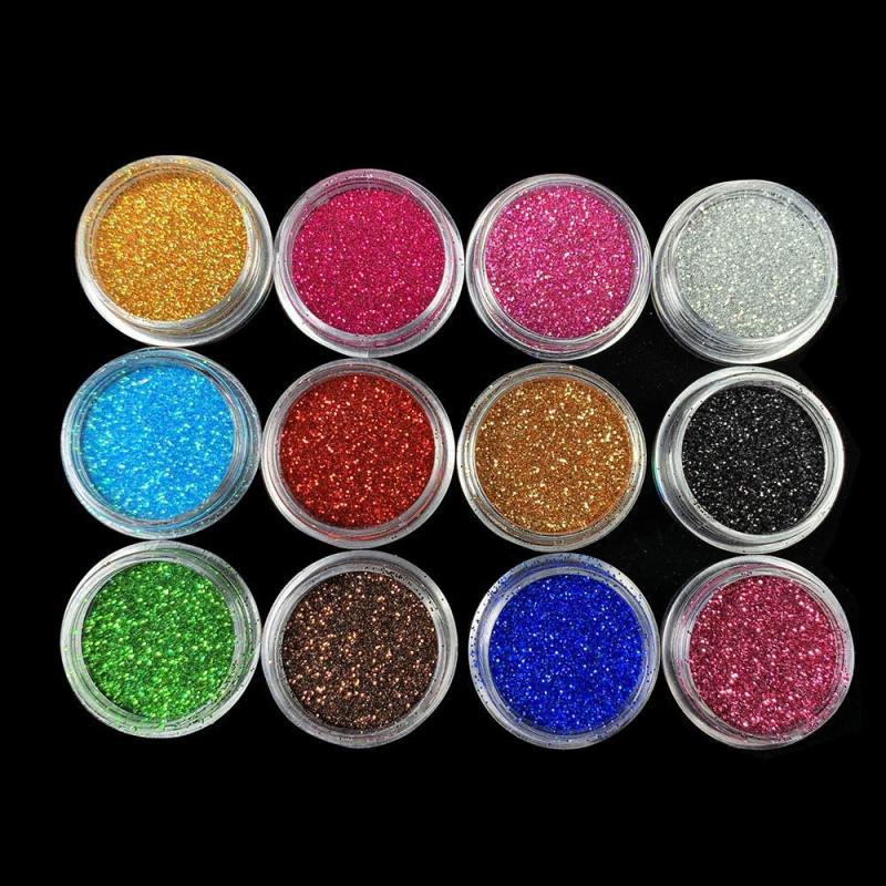 Set Bubuk Glitter Cair Akrilik untuk Manikur, Set Perlengkapan Seni Kuku, Serbuk Gemerlap, Berlian Imitasi, dan Kuas Cat Kuku Palsu