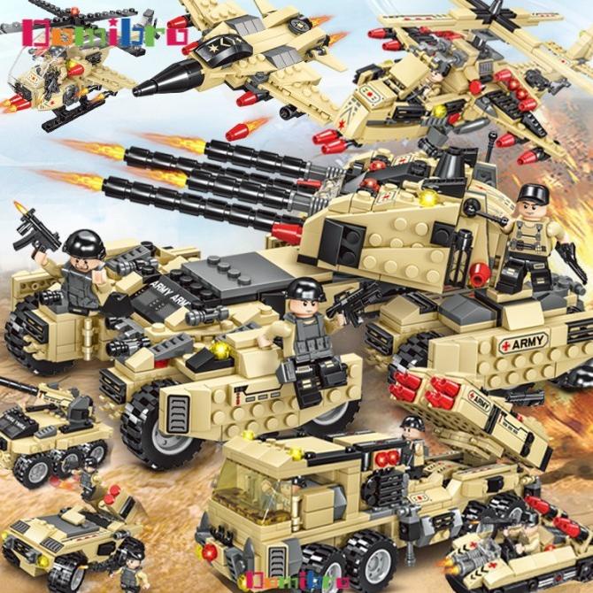 Mainan Lego Anak Laki Laki 710Pcs Tank World Bricks