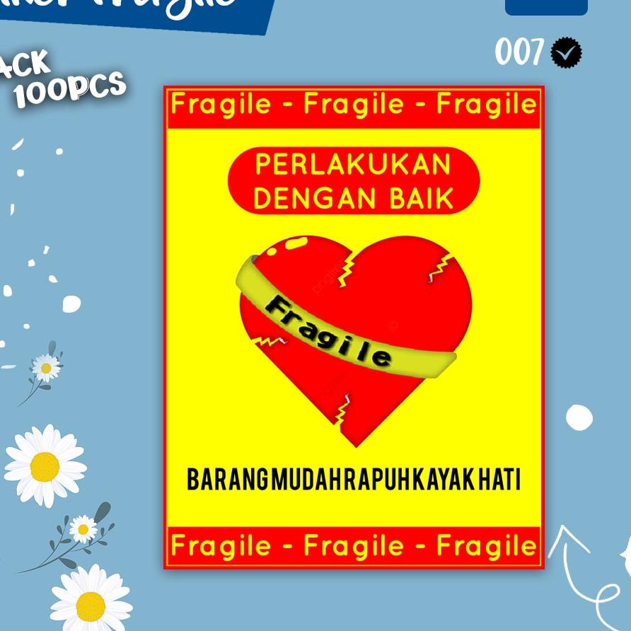 

カ []Sticker Fragile stiker pecah belah isolasi fragile label pengiriman olshop stiker fragile ㅠ