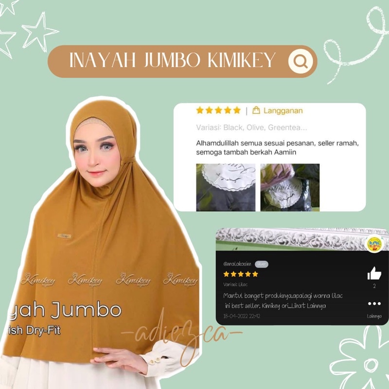 Promo 11.11  New HijabBergo Instan Jumbo Syria Kimikey Inayah Jumbo Original Kimikey Jersey Irish Dry Fit