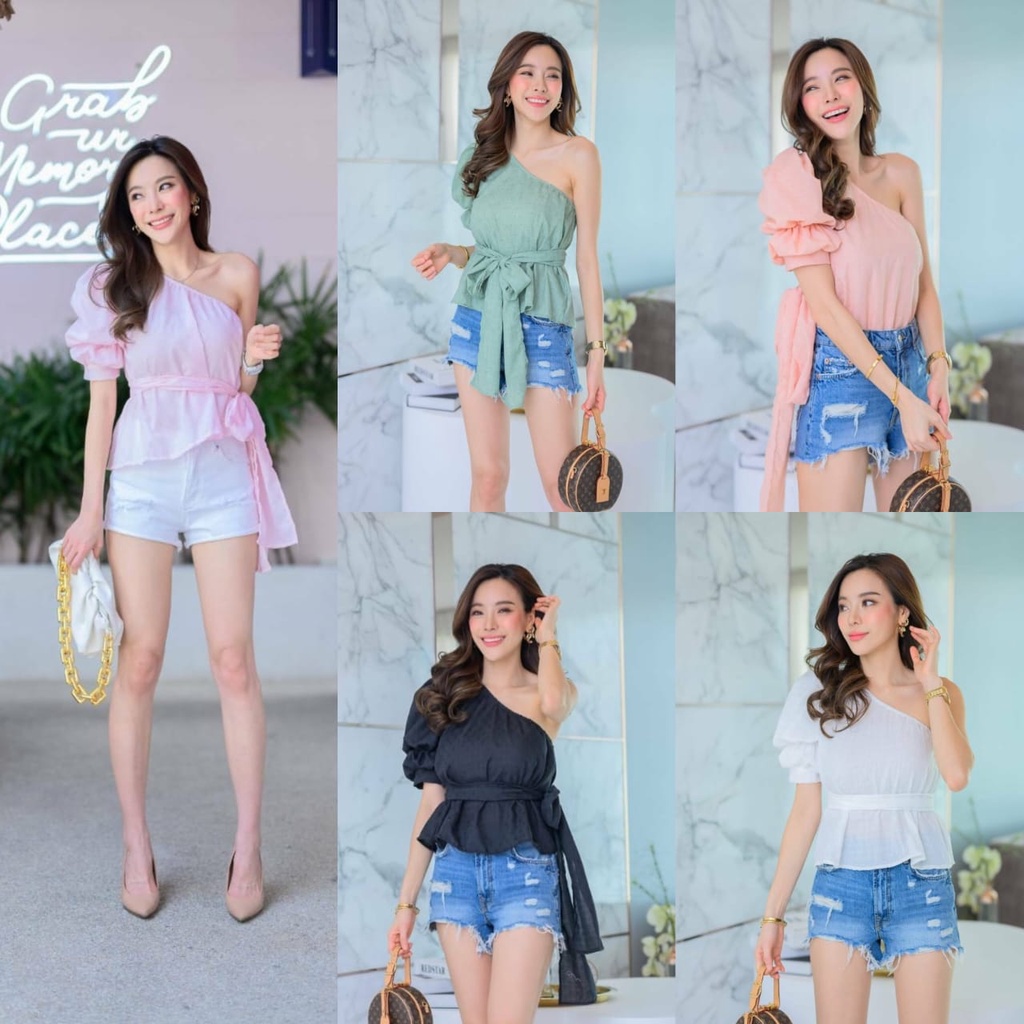 ATASAN HALF SABRINA FASHION WANITA IMPORT BANGKOK CODE S1