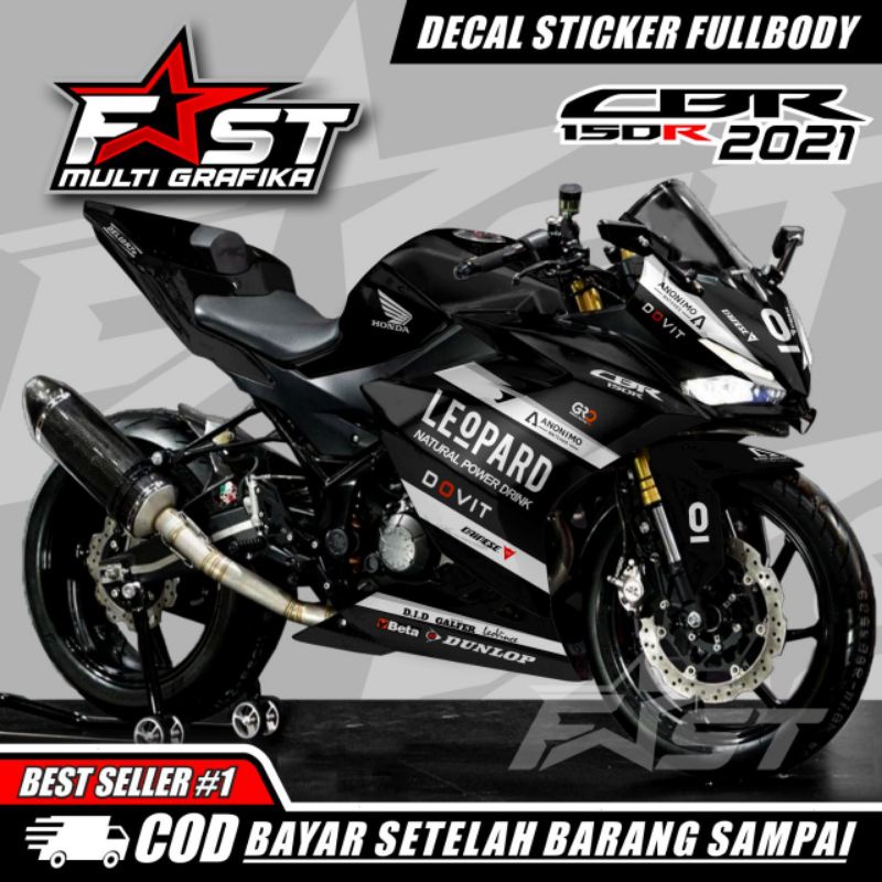 Gratis stiker tambahan, Decal striping Fullbody CBR 150R 2021 Leopard