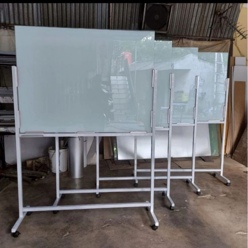 

papan tulis beroda kaca 120x80 / whiteboard kaca / glasboard
