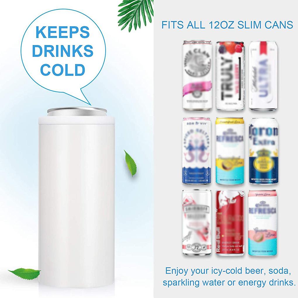 Can Cooler 12oz Stainless Slim Cooler Vacum Insulated Pendingin Portable Cup Bottle