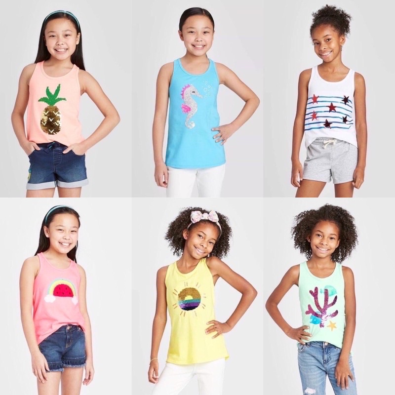 TANKTOP ANAK PEREMPUAN FLIP SEQUIN CNJ 4-12 TAHUN