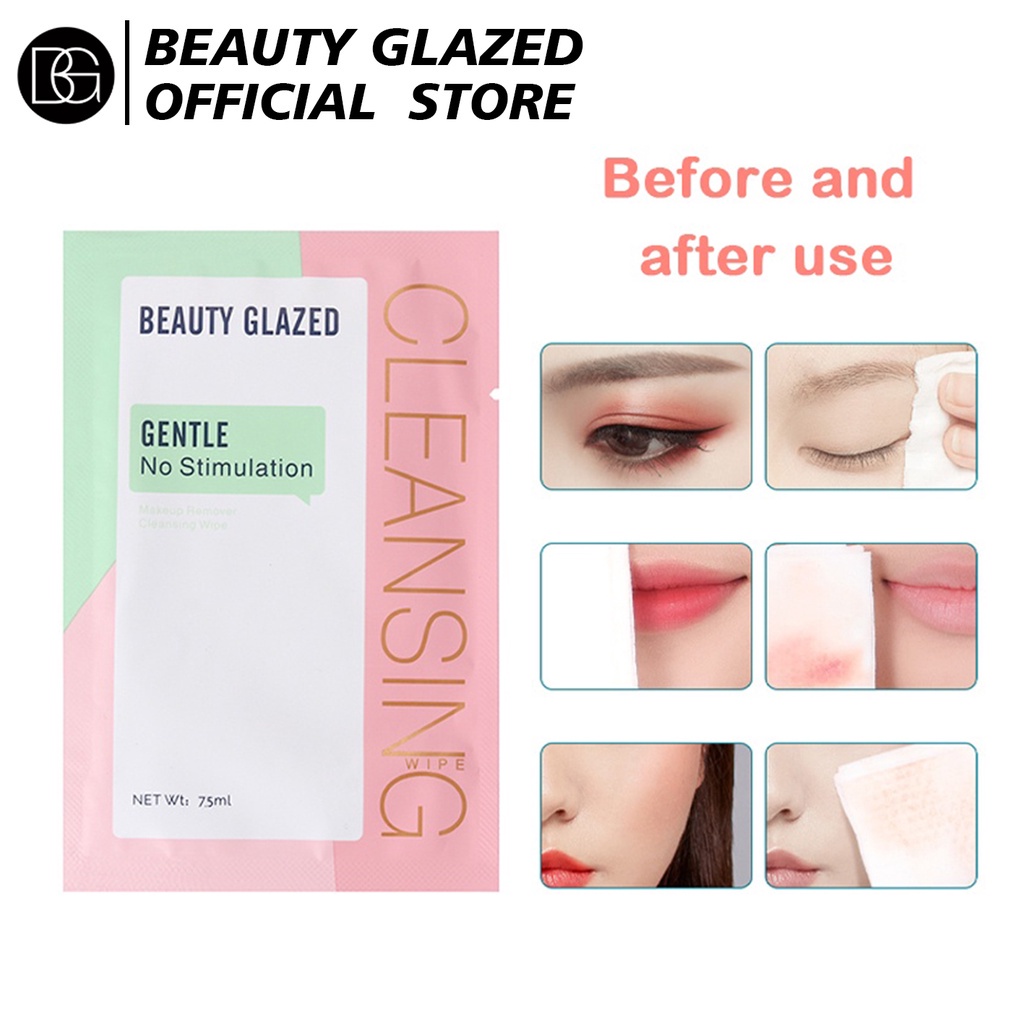 Beauty Glazed Cleansing Wipes Gentle No Stimulation Make Up Remover Pembersih Make Up Beauty Glazed