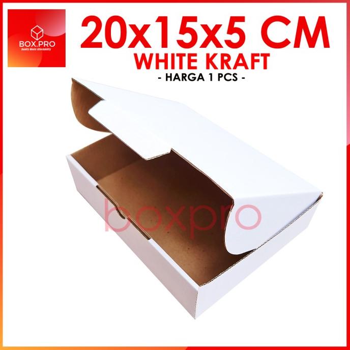

Kardus PUTIH uk 20x15x5 cm (ECER) Die Cut Box Kotak Packing Aksesoris