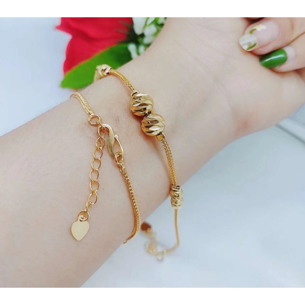 Gelang Xuping Biji Bola Lapis Emas 24K Perhiasan Fashion K007/008