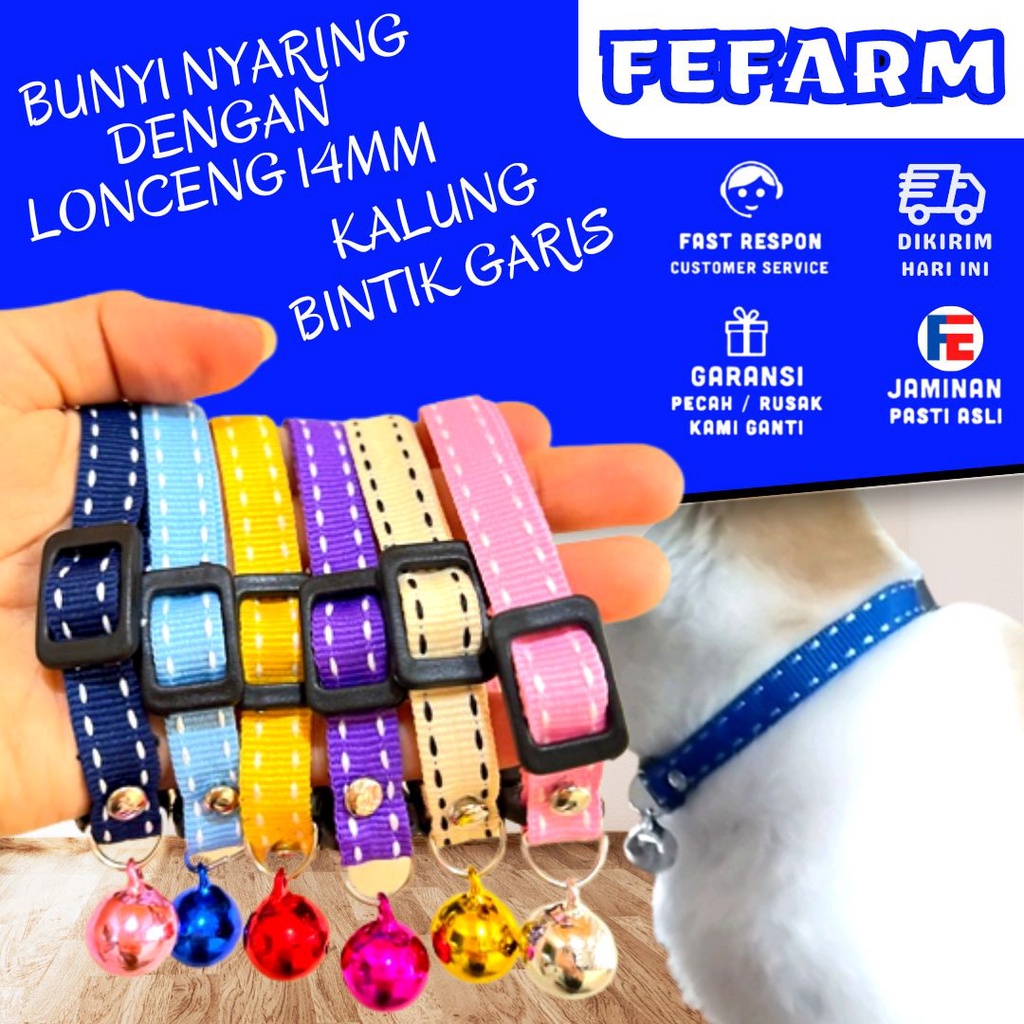 KALUNG KUCING BINTIK LONCENG 14mm FEFARM