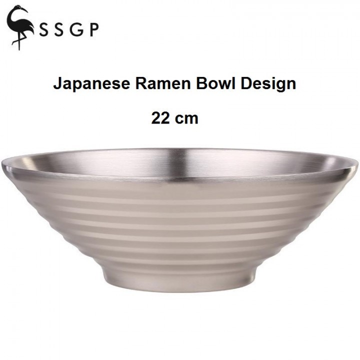 SSGP 22cm Stainless Steel Japanese Ramen Bowl - Mangkuk Stainless 22cm