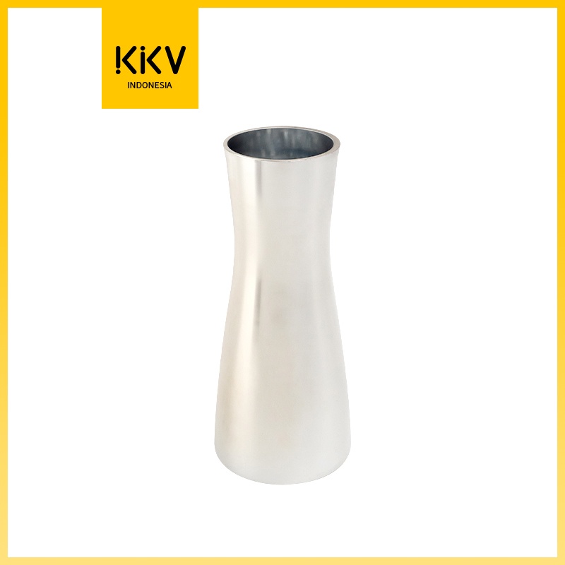 KKV - Sladko Tall Waistline Glass Clear Vase Gray Pot Bunga Kaca Pot Beling Tanaman