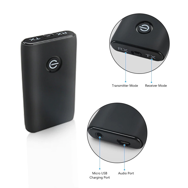 GOOJODOQ Audio Bluetooth 5.0 Transmitter Receiver Adapter Rechargeable - B10S