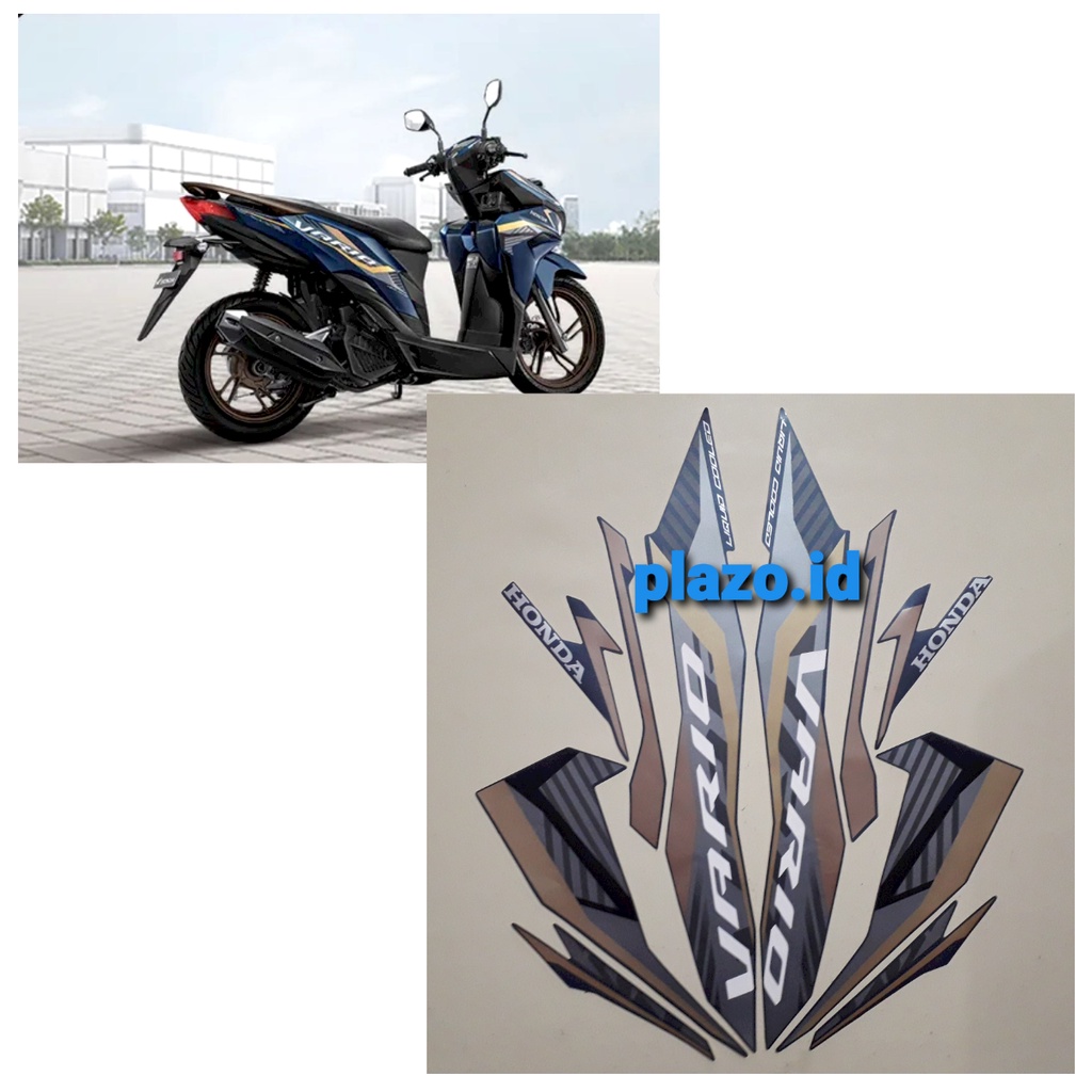 Striping Stiker Body lis motor Honda Vario 125 2022 Cbs-Iss Biru Doff