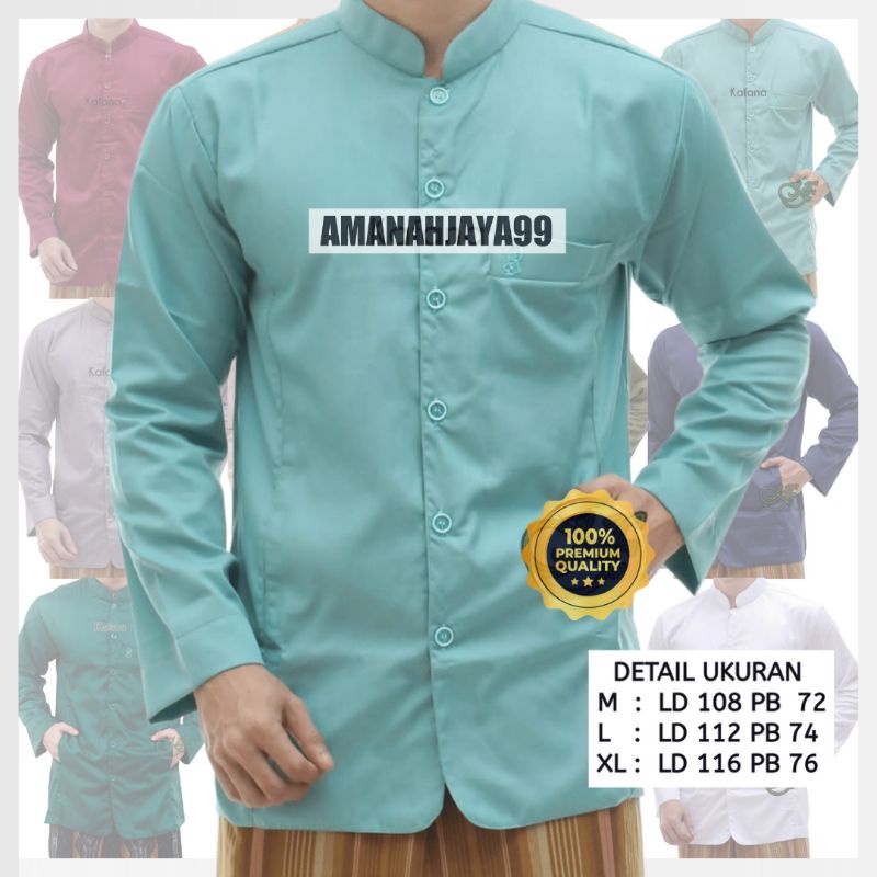 BAJU KOKO SEMI JAS TEROMPAH KOKO HAIBAH MODEL AMMU HABAIB SANTRI POLOS HALUS HJ1 WARNA BANYAK SERAGA