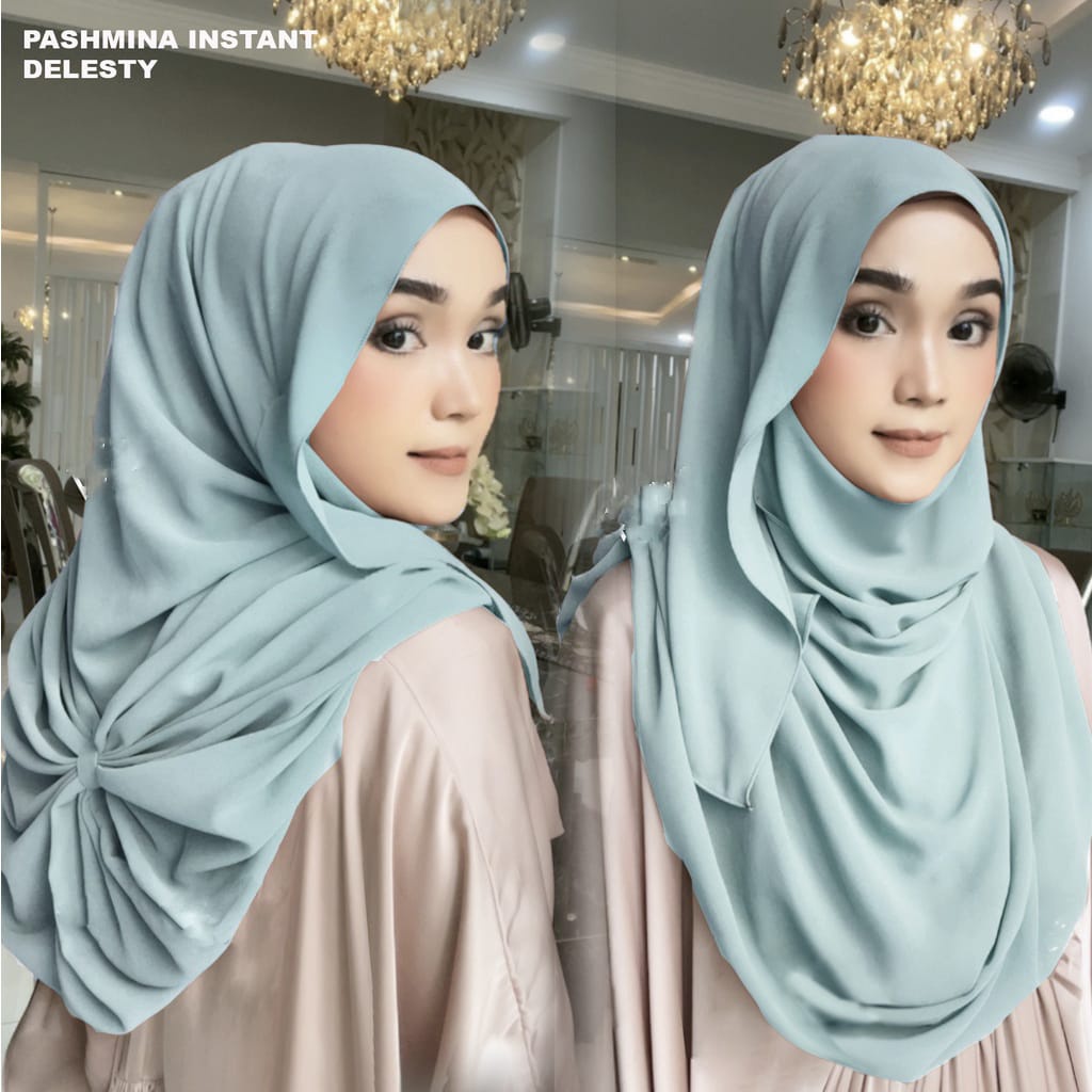 Hijab Pasmina Instan DELESTY Ceruty Premium Babydoll