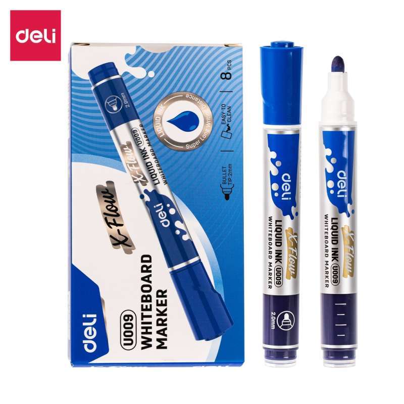 

Spidol Deli Whiteboard BIRU - EU009-BL- X-Flow