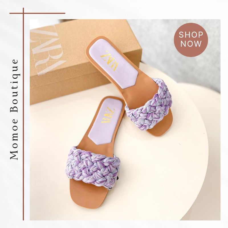 ZS407 Zara Pearl Beaded Flat Sandal