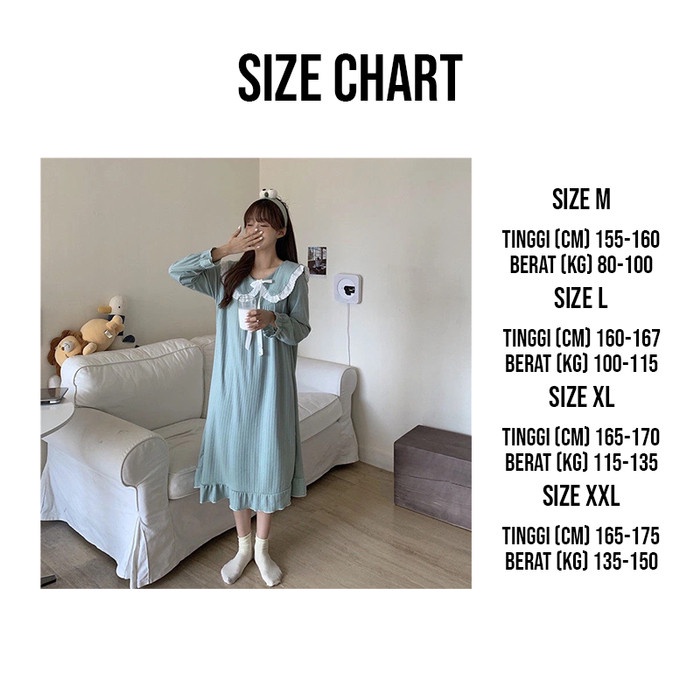 CJSW-XF902 TINO DRESS PIYAMA WANITA KOREA/DASTER IMPORT PREMIUM/ BAJU TIDUR DEWASA IMPORT