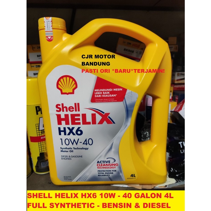 OLI SHELL HELIX HX6 10W 40 4L OLI FULL SYNTHETIC MOBIL JAMIN ORI ASLI