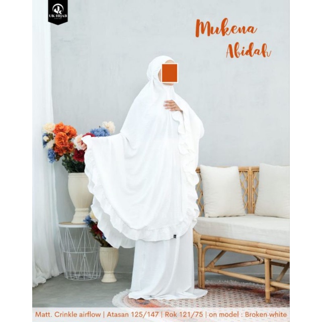 MUKENA ABIDAH CRINKLE / MUKENA JUMBO / MUKENA CRINKLE AIRFLOW / MUKENA MURAH PREMIUM