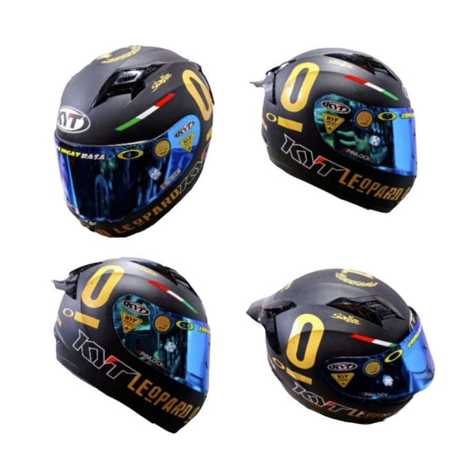 HELM KYT R10 PAKET GANTENG BLACK DOFF/BLACK GLOSSY